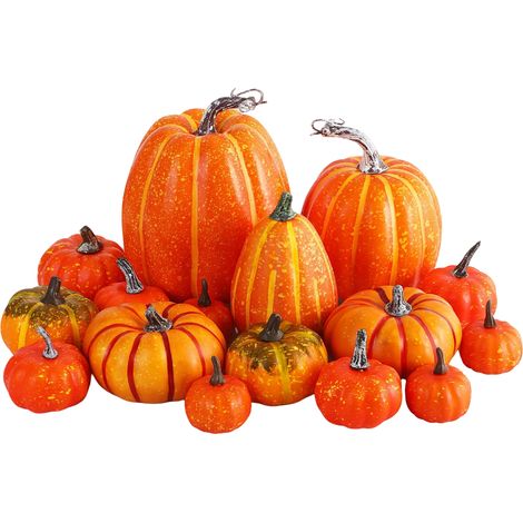 Zucca Finte Set da 12 Pezzi Realistiche Decorazione Autunnale (1/5)