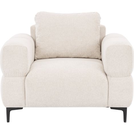 ELTON - Fauteuil en tissu lisse - Beige