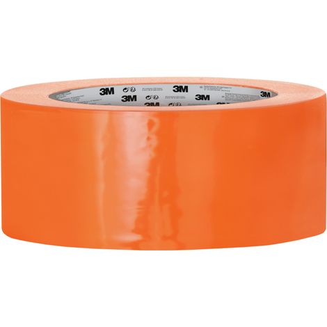 3M™ P489R - Cinta adhesiva de PVC flexible para todo tipo de trabajos, calidad superior, 33x48mm, naranja, 33m x 48mm (1/4)