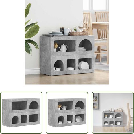 vidaXL Wohnzimmer Möbel - Sideboard Beton Grau 80,5 x 35 x 59 cm Holzwerkstoff (1/5)