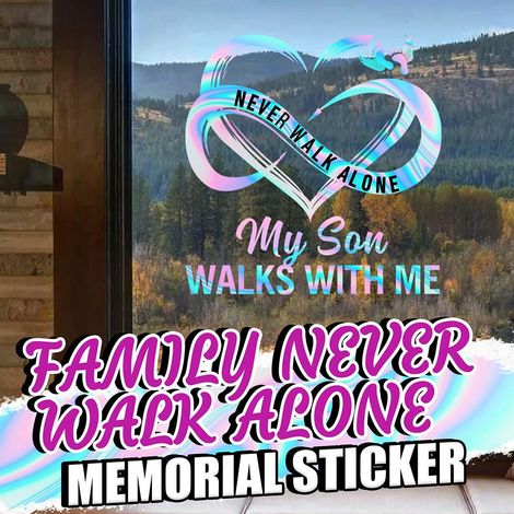 Set mit „Never Walk Alone“-Aufklebern für Familie, Autos, Gepäck, Laptops, Kühlschränke, Motorräder und Skateboards. (1/5)