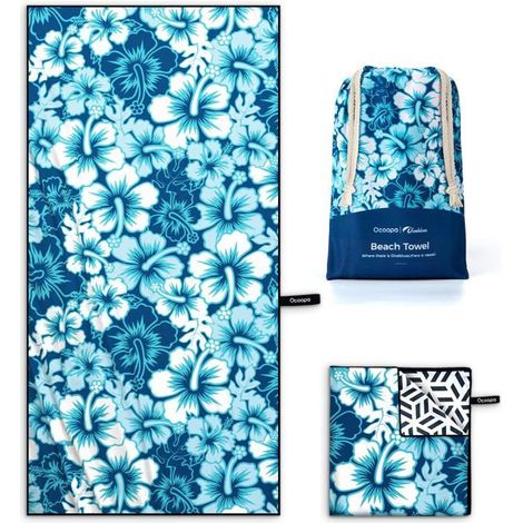 Serviette de plage ultralégère en microfibre ,178 x 80 cm couverture de plage à séchage rapide et absorbante, serviette de bain (1/5)