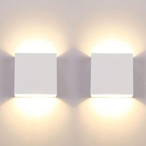 CCYKXA 2-Pack Modern 6W LED Wall Sconce, Indoor Use, 3000K, Square White Decorative Light for Bedrooms and Living Rooms