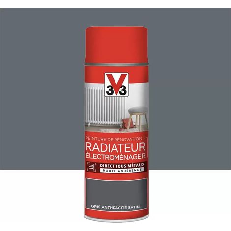 Aérosol Peinture De Rénovation V33 Radiateur Électroménager Gris anthracite 0,4 L