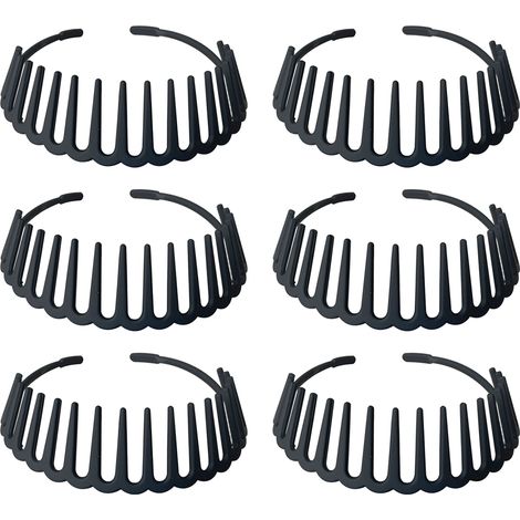 Bandeau Cheveux Dent De Requin - Forme Zigzag - En Plastique Recouvert Tissu - Pour Coiffure et Massage Du Cuir Chevelu - Lot De 6 (1/5)