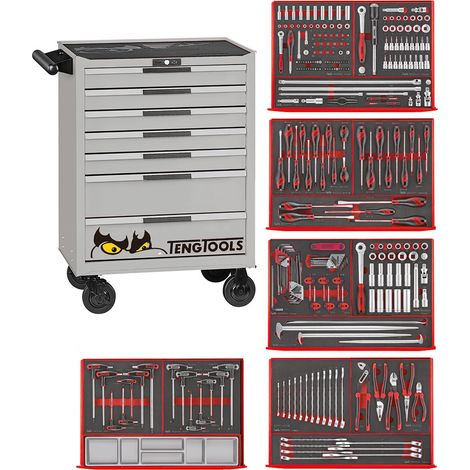 Servante silver foam mini master set 7 tiroirs Teng Tools TCEMM385NS (1/5)