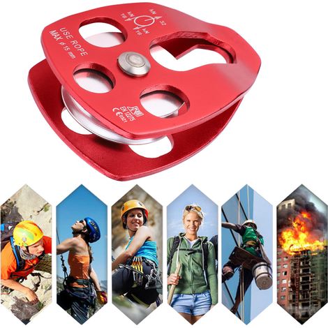 Poulie d'alpinisme en aluminium léger pour secours et travaux en hauteur (1/5)