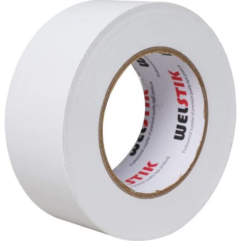 Ruban adhésif de qualité professionnelle, truban adhésif coloré pour réparation, bricolage, travaux manuels, utilisation en intérieur et extérieur, 50 mm x 50 m, 7,5 mm d'épaisseur, blanc (1/5)