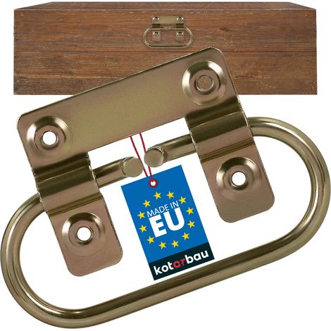 Tirador de caja galvanizado en oro para cajoneras de 13 cm