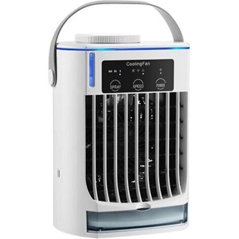 Mini-Tischventilator mit USB-C-Anschluss, Luftbefeuchter und Sprühfunktion, leise und tragbar, für Zuhause und Büro (1/5)
