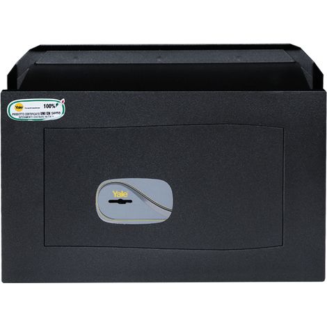 YALE Cassaforte a muro Y3200220 con apertura a chiave, certificata, dimensioni 34x21x20 cm, Made In Italy (1/6)