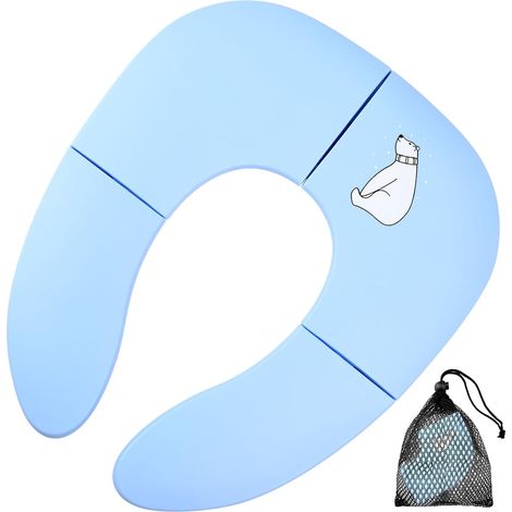 Asiento de inodoro plegable para bebé, asiento de inodoro portátil para niños pequeños y bebés, asiento de inodoro de viaje para niños. (1/5)