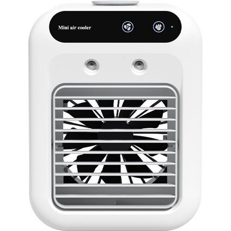 1 Mini climatiseur portable refroidisseur air à eau économe énergie 2 vitesses réservoir eau 500ml brume longue durée rechargeable secteur (1/5)