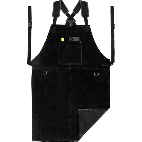 Grembiule da saldatore, grembiule da lavoro in pelle da uomo, grembiule da cucina multifunzionale da 61 x 91 cm (1/5)