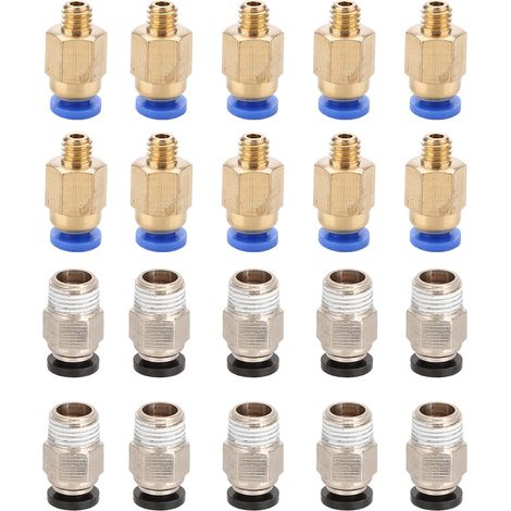 20 pièces Raccord Pneumatique Droit M10 PC4 Mâle - Connecteur Rapide PC4 M6 (1/5)