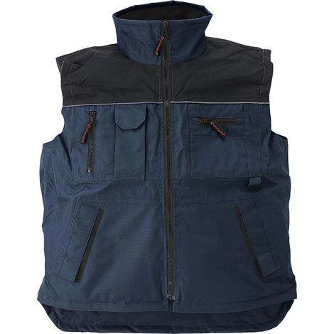 [5GRIPXL-Coverguard] Gilet Coverguard RIPSTOP bleu marine taille XL matelassé sans manche