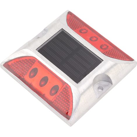 Lampe solaire de terrasse à 6 LED, lampe réfléchissante double face rouge pour allée et autoroute (1/5)