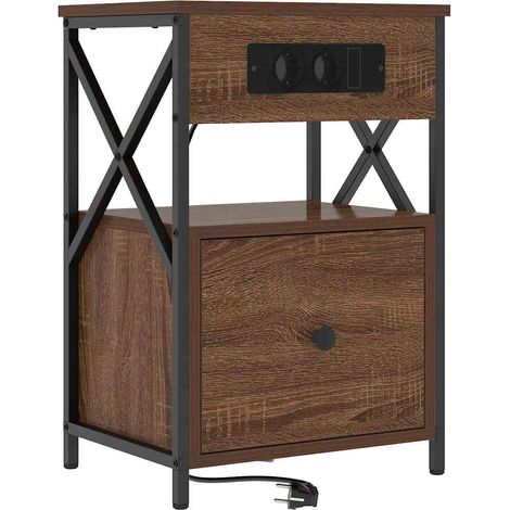 Maison Exclusive - Nachttisch Braun Eichen-Optik 40 x 31 x 60 cm