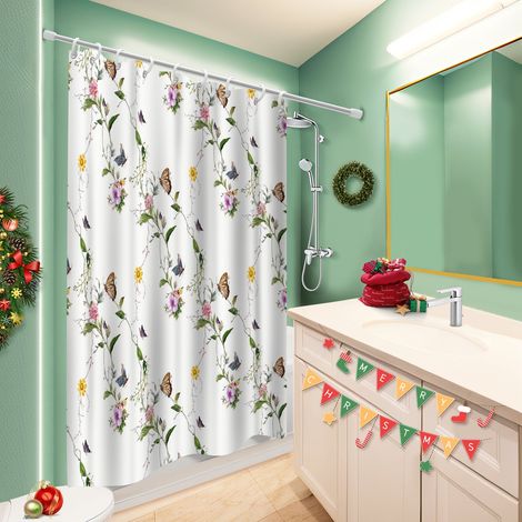 Rideau de bain 180x180 À œillets renforcés voile de douche pour ambiance spa à domicile (1/5)