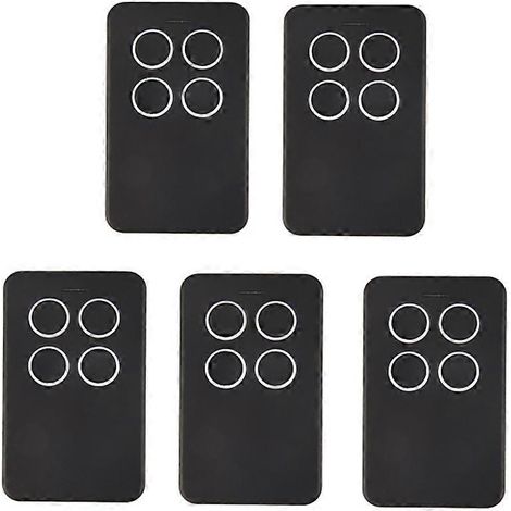 Lot de 5 télécommandes universelles multifréquences pour portail de garage, 280-868 MHz, compatibles avec tous les codes fixes et certaines parties des codes tournants. (1/5)
