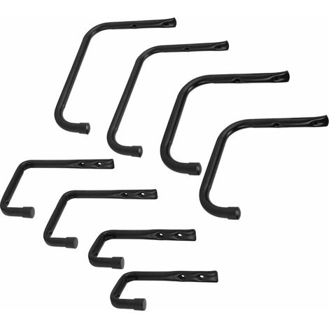 Lot de 8 crochets de garage robustes, fixation murale, en acier à faible teneur en carbone, pour ranger échelles, vélos et outils. (1/5)