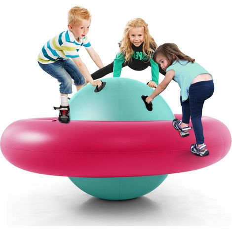 Altalena gonfiabile a cupola per bambini Altalena rotante da 88 pollici Rosa + verde