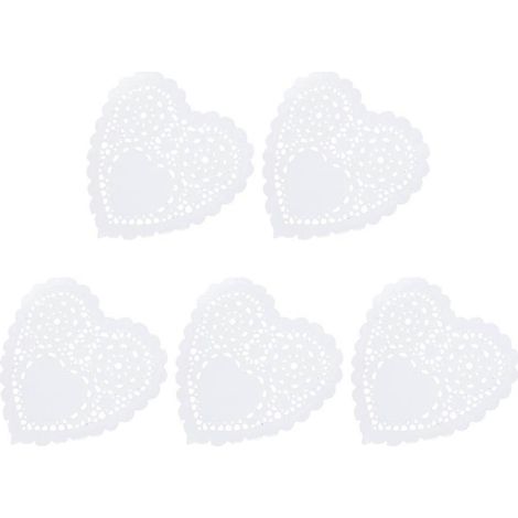 Napperons en dentelle à motif cœur, absorbant l'huile, 200 pièces, pour événements (1/5)