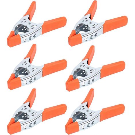 Pince à ressort robuste en métal, lot de 6, 15 cm (6 pouces), ouverture des mâchoires de 6,35 cm (2,5 pouces). (1/5)