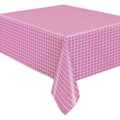 Nappe de Plastique 2,13 m x 1,37 m Fête Argentée et Lumineuse Rose 1 Pièce Lot de 1 (1/3)