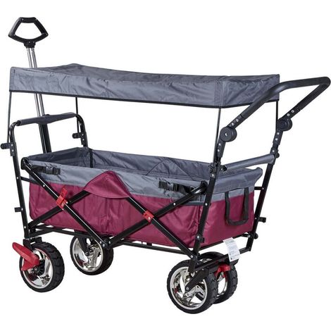 Strandklappwagen mit Dach und Metallstruktur