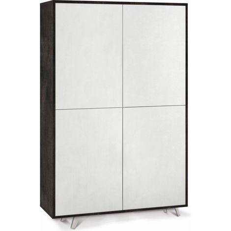 Mobile 4 Ante 108L x 41P x h161 – Finitura Nero Opaco e Bianco Opaco – Sarmog (1/2)