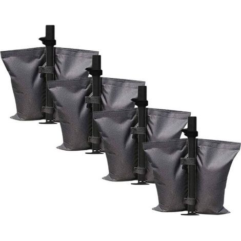 Lot de 4 poids de sable de qualité industrielle, sacs de lestage à double poche, poids de jambe pour tente d’ombrage, parapluie, trampoline lestés (1/5)