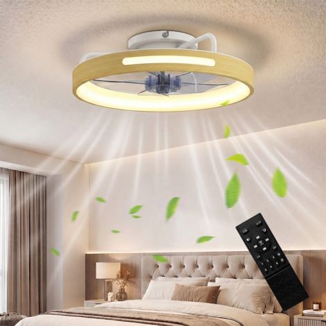 Ventilateur de plafond avec éclairage LED, moteur CC 40 W, télécommande réversible, 6 vitesses, 3 couleurs, minuterie, naturel (1/5)