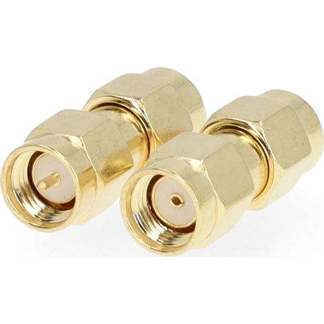 Adaptador SMA  Polaridad inversa masculina SMA  SMA Masculino  Chapado en oro  50 Ohm  Recto  Cobre  Oro  2 uds.  Caja