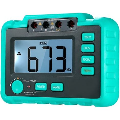 Testeur de résistance d'isolement numérique WinsPEAK VC60B+ avec écran LCD, mégohmmètre, DC 250 V/500 V/1000 V, AC 750 V (1/5)