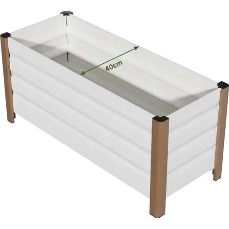 Cama de jardín, aluminio resistente, diseño seguro, blanca, 1004045 cm (1/2)