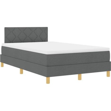 Matelas à ressorts LED avec bande lumineuse LED, gris foncé, 120 x 190 cm, revêtement en tissu. (1/5)