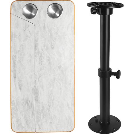Table de camping, Hauteur réglable, Design gain de place, Pied de table noir (1/2)