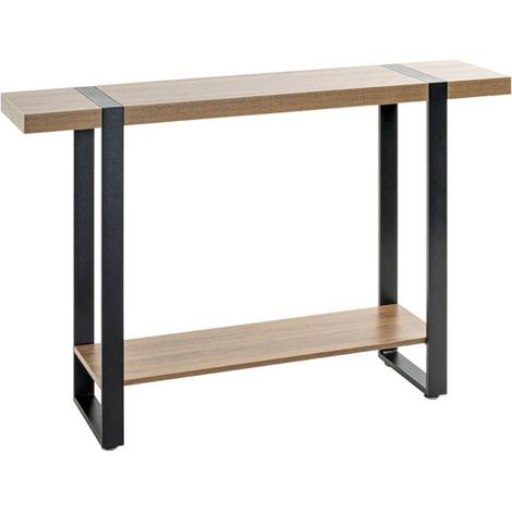 Console Design "Miranda" 120cm Chêne Foncé & Noir (1/5)