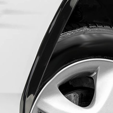 Zwei glänzend schwarze Kotflügel/Radlaufabdeckungen, universell für alle Autos, 33,5 cm. (1/5)