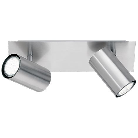 Faretti Soffitto Barra 2 Spot 3W GU10 Cilindro Acciaio Marley GD Trio (1/2)