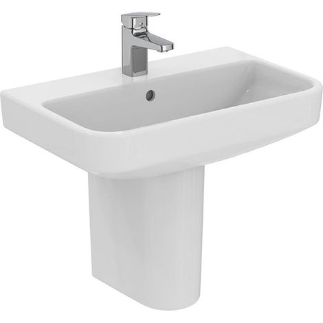 Ideal Standard I.Life S Compact Basin and Semi Pedestal 550mm Wide - 1 Tap Hole (1/5)