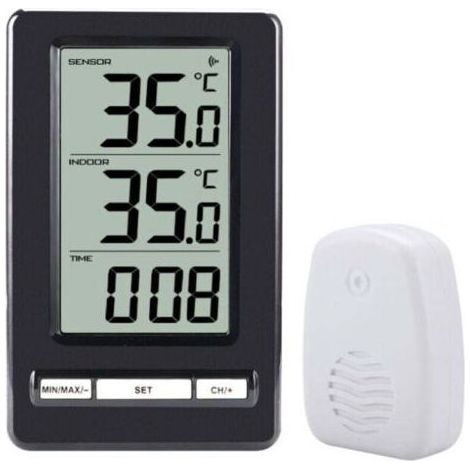Thermomètre Intérieur et Extérieur, Thermomètre sans Fil Numérique avec Capteurs Sonde, HD Écran LCD Détecteur de Température, Mémoire de Min/Max, ℃/℉ (1/4)