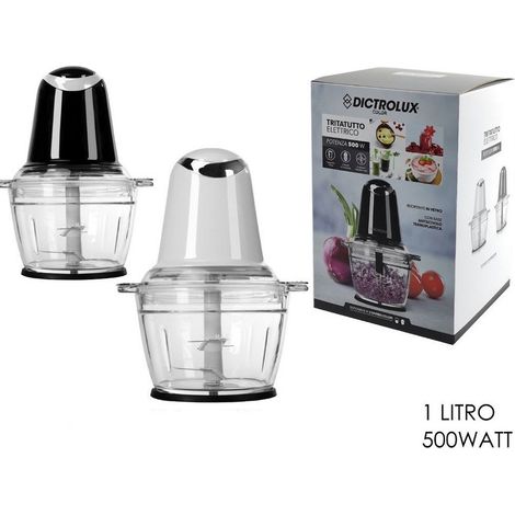 Trade Shop - ELEKTRISCHER ZERKLEINERER 3IN1 500 W 1 L 2 GESCHWINDIGKEITEN RUTSCHFESTE BASIS 2 FARBEN 584301 - (1/3)
