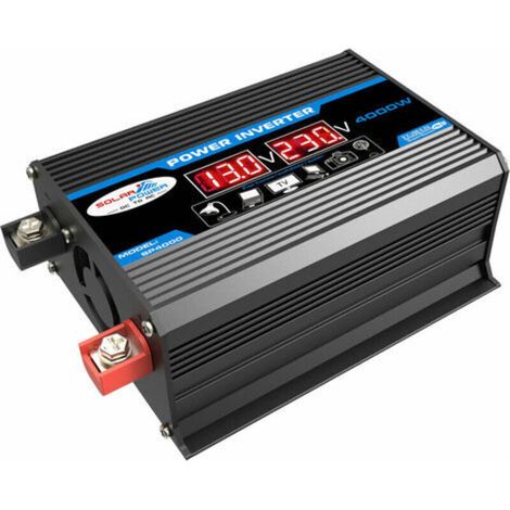 Convertisseur 12V 220V Pur Sinus 4000W Onduleur à Onde Sinusoïdale Pure Transformateur avec Télécommande & Double AC Prises de Courant pour RV Voiture de Camion Prises de Courant - Double AC Power (1/3)