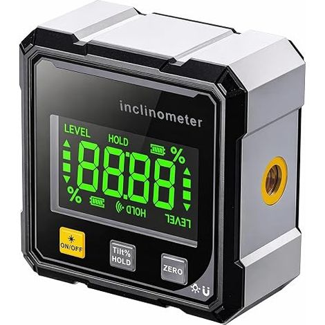 4 Side Magnetic Digital Inclinometer, Laser Digital Angle Detector, Waterproof Electronic Level, Angle Detector with LCD Display for Carpentry Building, Masonry (1/5)