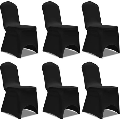 Maison Exclusive - Coprisedie in Tessuto Elasticizzato Nero 12 pz (1/5)