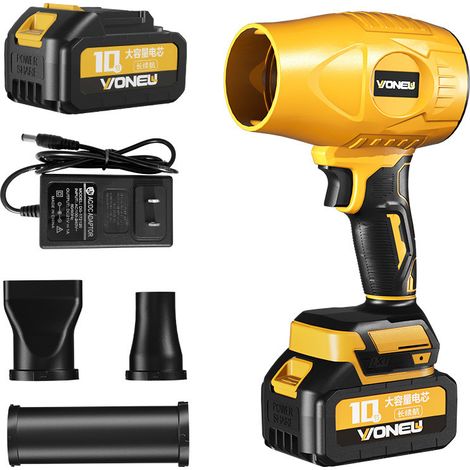 Souffleur à batterie 21V avec 2 batteries 6000mAh – Vitesse 180 000 tr/min – Souffleur sans fil puissant pour nettoyage extérieur (1/5)