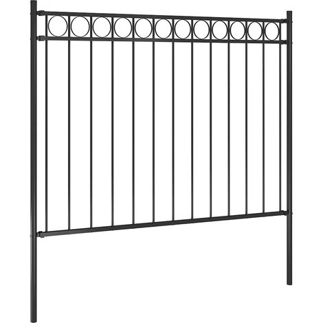 Maison Exclusive - Gartenzaun ASSEN Stahl 1,7 x 1 m Schwarz (1/4)