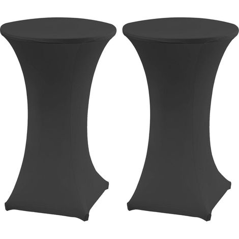 2er Pack Spandex Cocktail Tischdecke 80x110cm Schwarz, dehnbar, waschbar